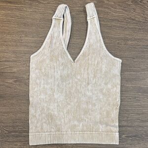 Zenana Outfitters Cream Ribbed Tank Top